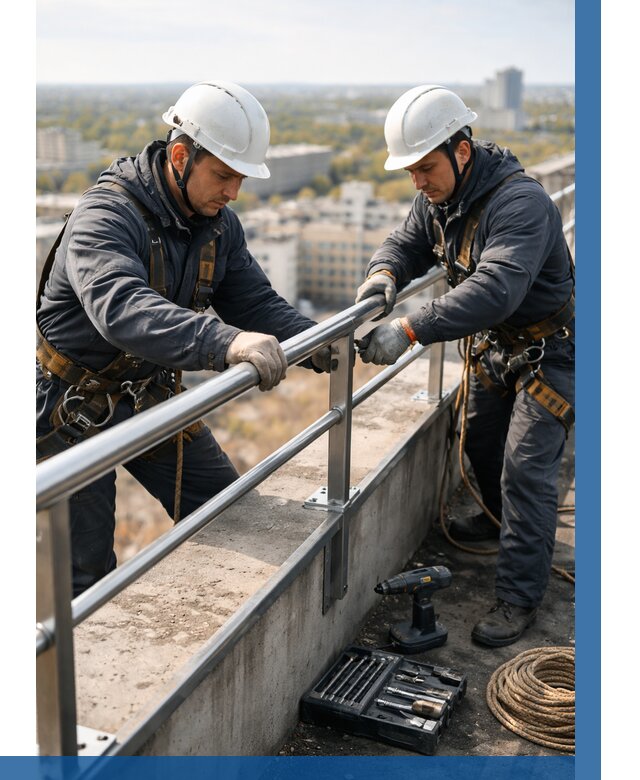 Монтаж перил на высоте в Александрове от 2678 р. | ВЫСОТНИК-Лкн