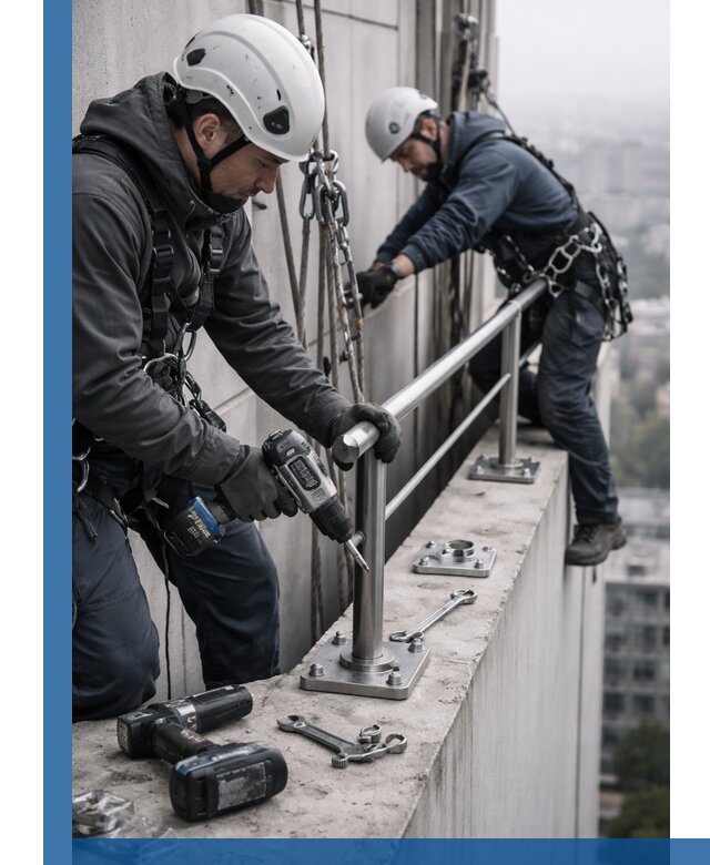 Монтаж перил на высоте в Александрове для жилых и промобъектов