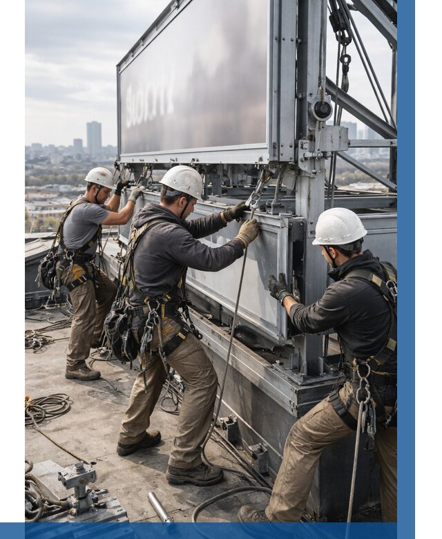 Монтаж крышной рекламной конструкции в Александрове от 64266 р.|ВЫСОТНИК-Лкн