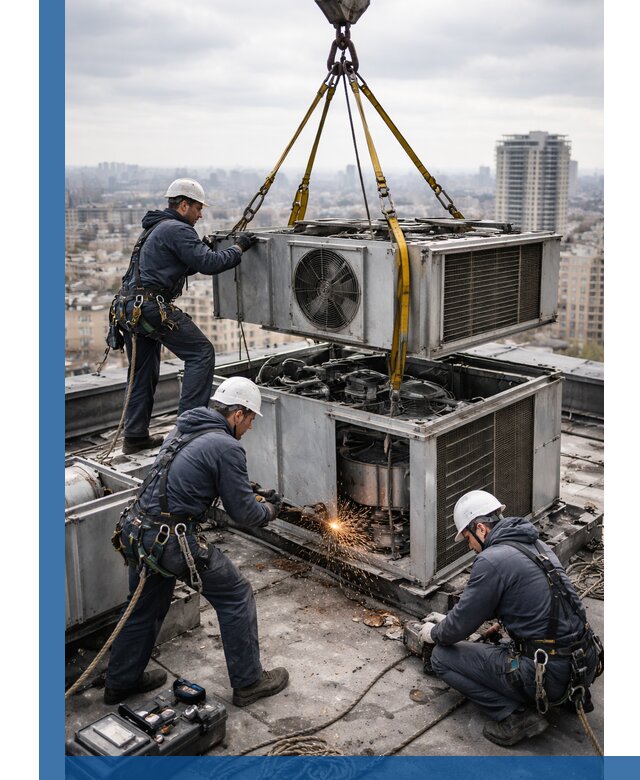 Демонтаж крышной установки в Александрове любой сложности