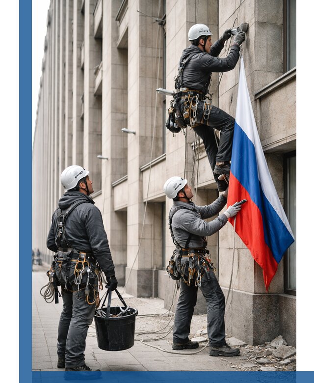 Профессиональная установка флагов на фасаде в Александрове