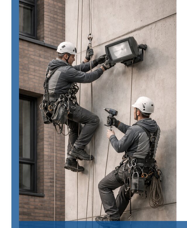 Профессиональный монтаж фасадных прожекторов в Александрове под ключ