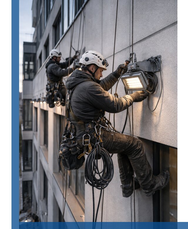 Монтаж фасадного освещения в Александрове установка и подключение