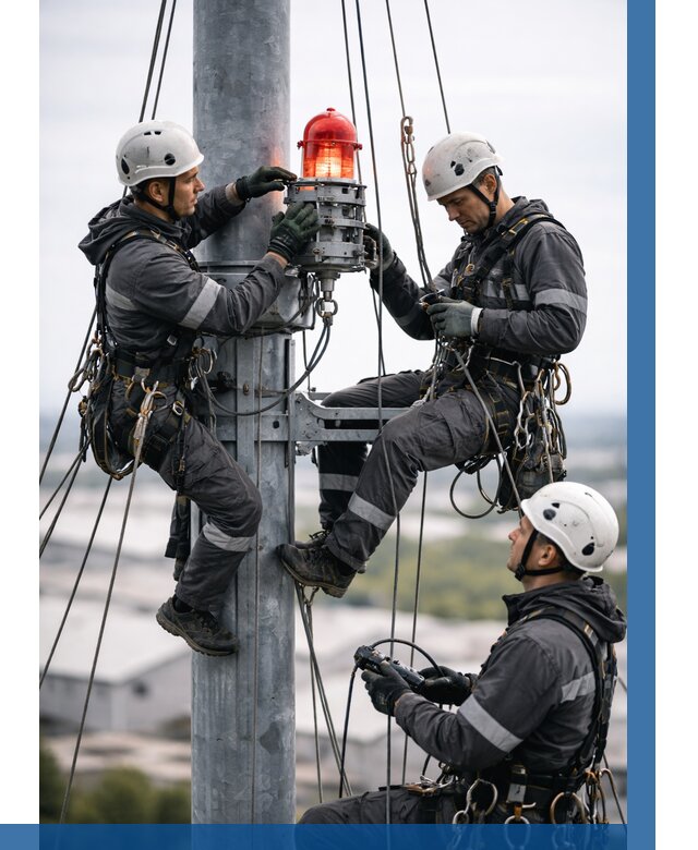 Монтаж заградительных огней в Александрове от 9104 р. | ВЫСОТНИК-Лкн