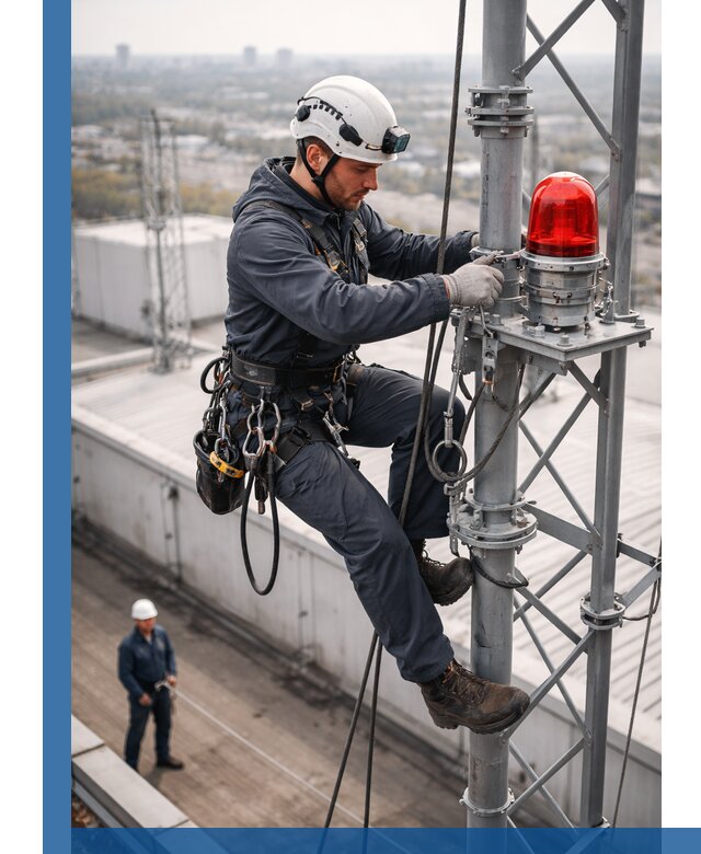 Монтаж заградительных огней и обслуживание объектов в Александрове