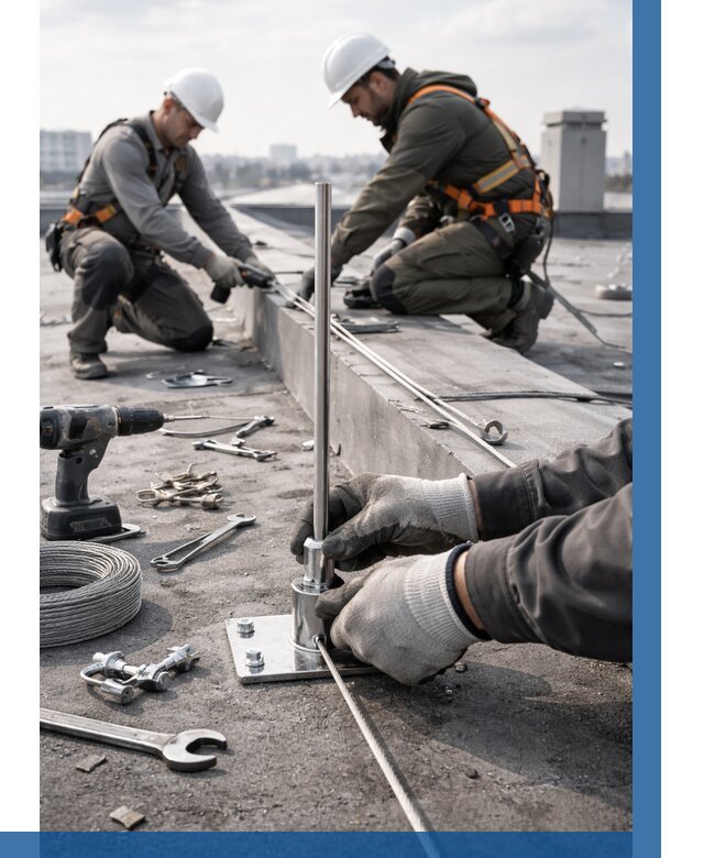 Монтаж молниезащиты на кровле в Александрове цена от 26778 р. | ВЫСОТНИК-Лкн