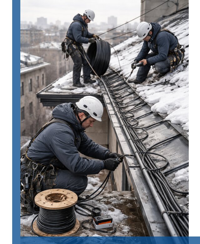 Монтаж греющего кабеля на кровле в Александрове под ключ