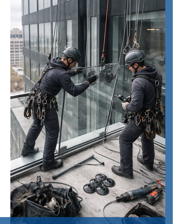 Монтаж стеклянных ограждений в Александрове от 2678 р. | ВЫСОТНИК-Лкн