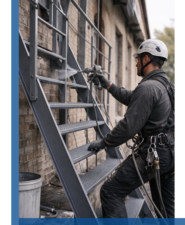 Покраска и антикоррозионная защита пожарных лестниц в Александрове