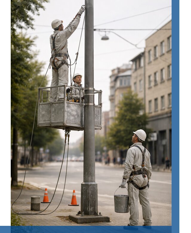 Покраска опор освещения в Александрове от 5356 р. | ВЫСОТНИК-Лкн