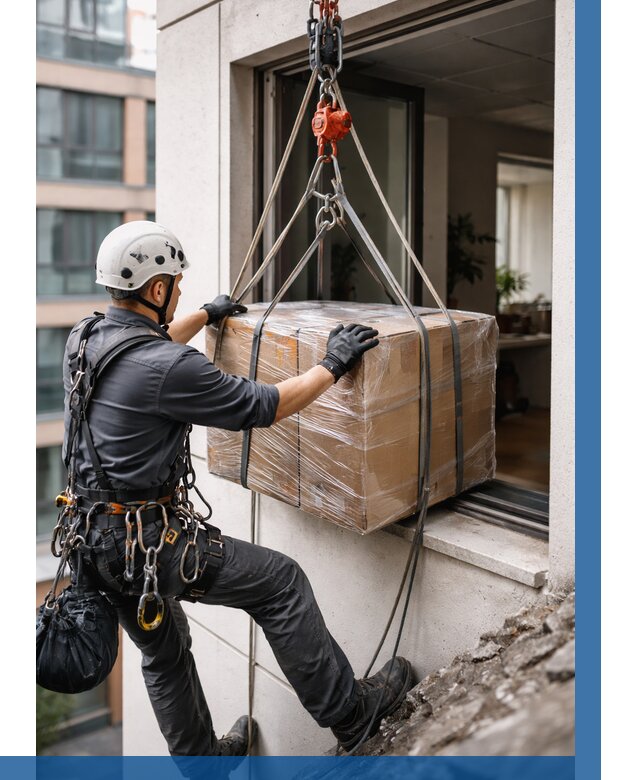 Подъем груза через окно в Александрове от 4820 р. | ВЫСОТНИК-Лкн