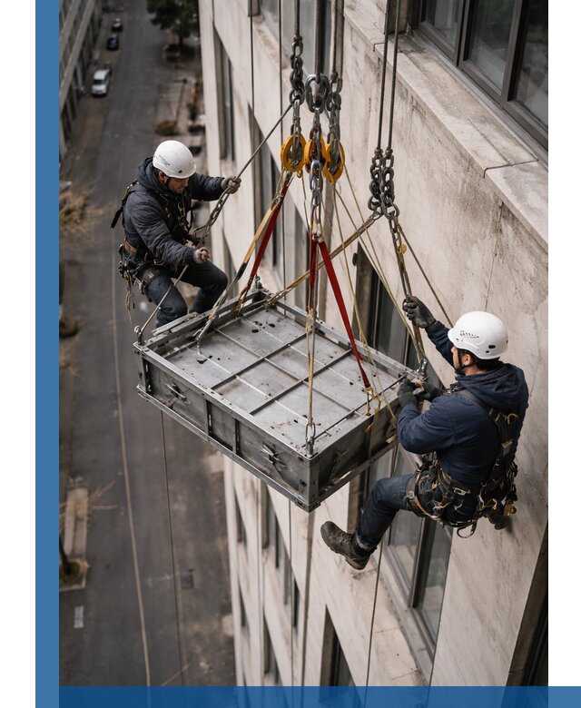 Спуск и подъем грузов по фасаду в Александрове для зданий