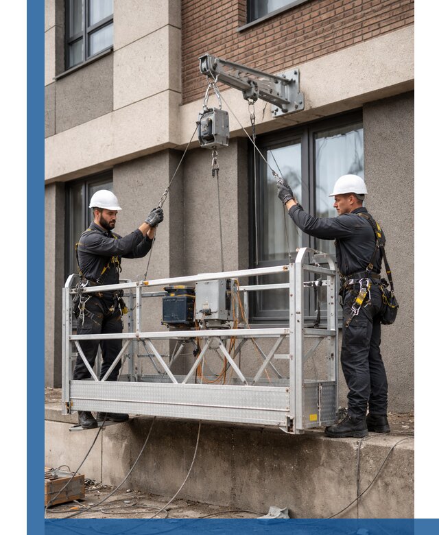 Монтаж и подъем фасадной люльки в Александрове с гарантией безопасности