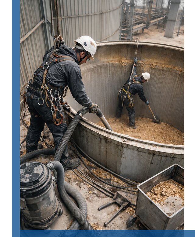 Профессиональная чистка зерновых бункеров в Александрове с выездом