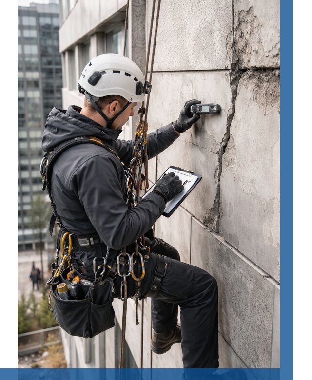 Обследование фасада альпинистами в Александрове от 129 р. | ВЫСОТНИК-Лкн