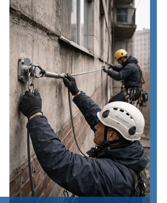 Монтаж анкерных линий в Александрове от 3213 р. | ВЫСОТНИК-Лкн