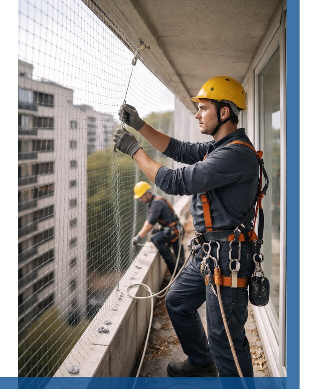 Монтаж сетки от птиц в Александрове от 4820 р. | ВЫСОТНИК-Лкн