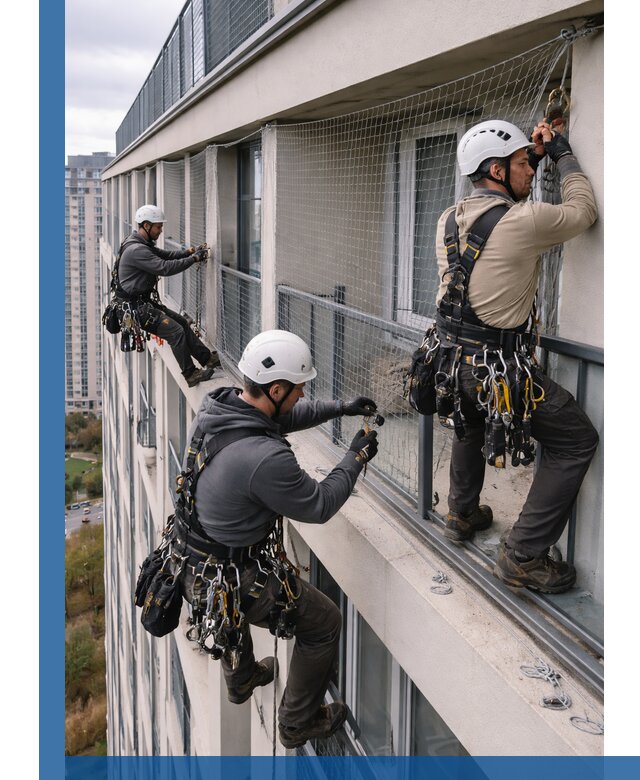 Профессиональный монтаж защитной сетки от птиц в Александрове